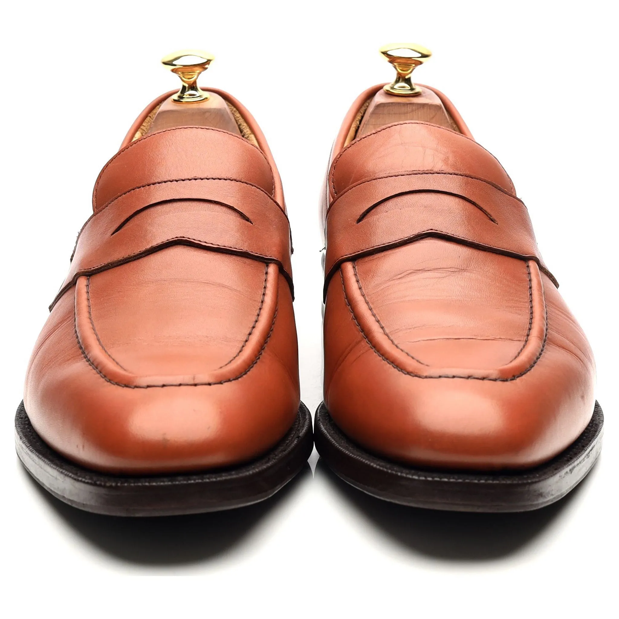 'Sears' Tan Brown Leather Loafers UK 9.5 F