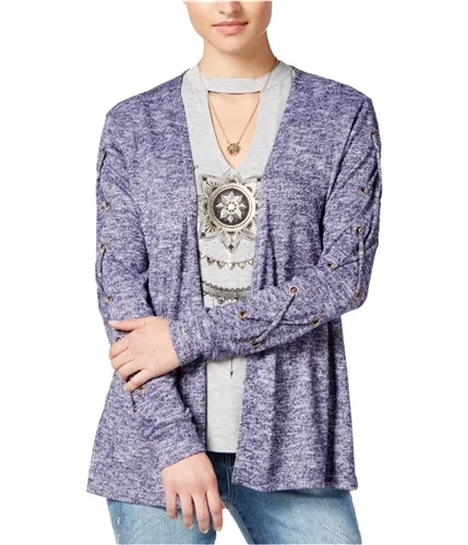 Self E Womens 3Pc Lace-Up Cardigan Sweater