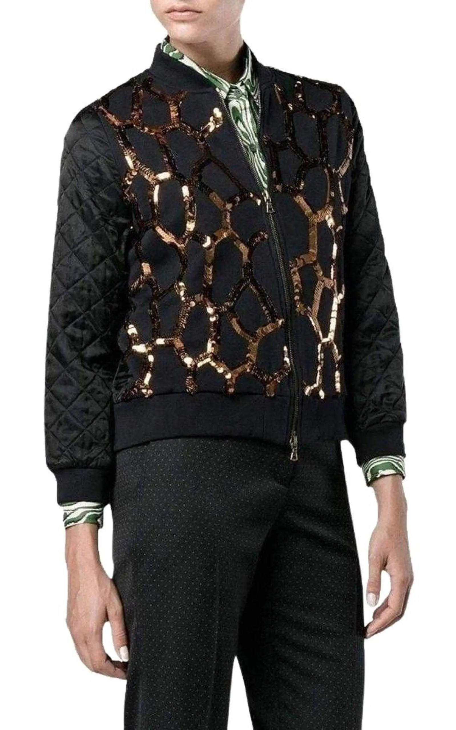 Sequin Zip-Up Jacket