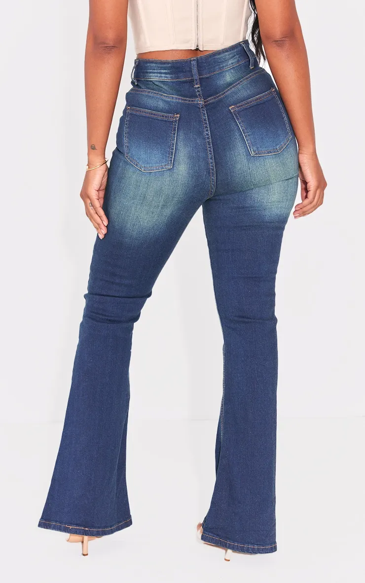 Shape Vintage Wash High Waist Skinny Flared Jeans