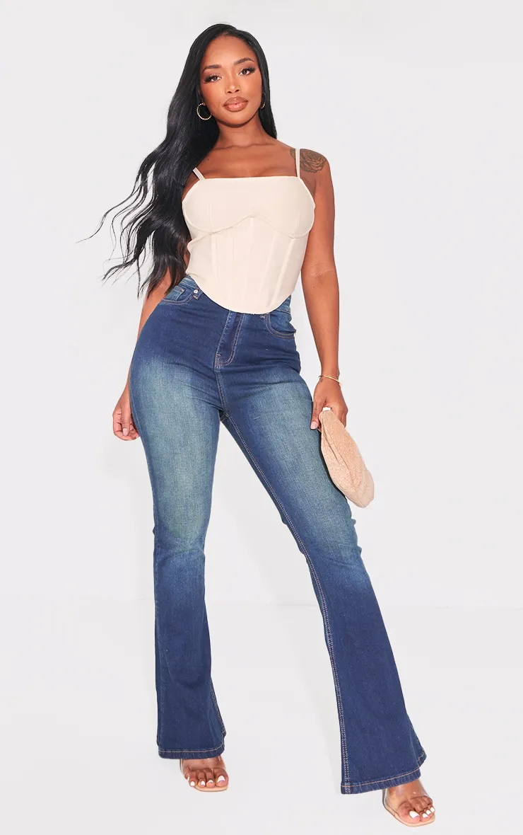 Shape Vintage Wash High Waist Skinny Flared Jeans