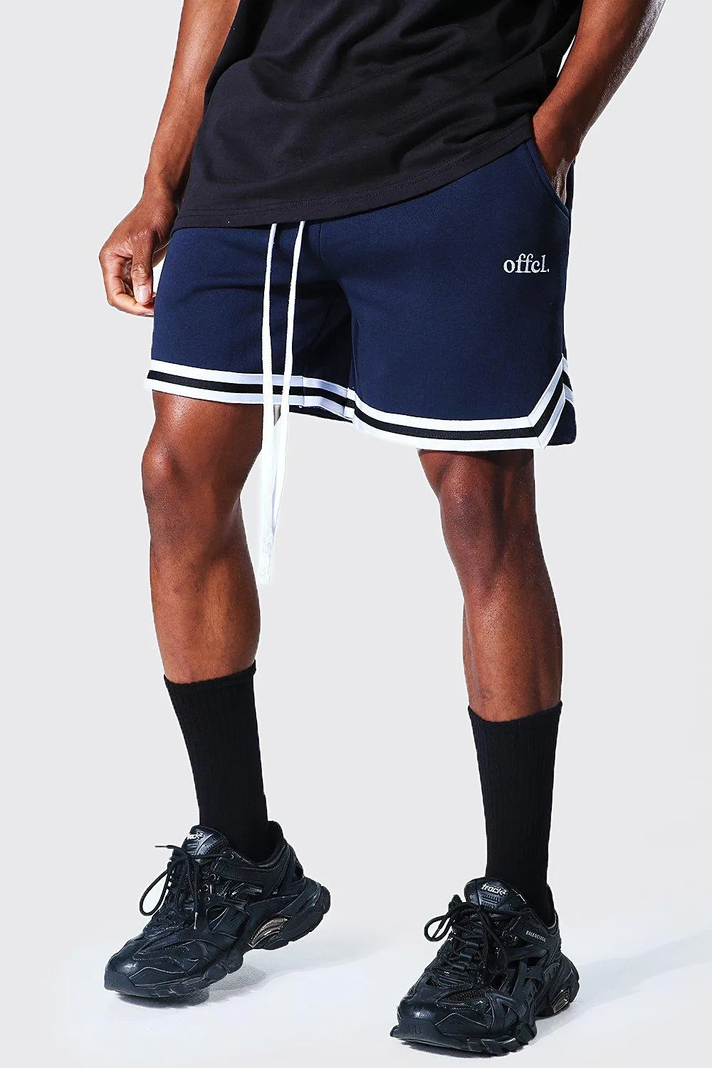 Short Length Offcl Basketball Jersey Shorts | boohooMAN UK