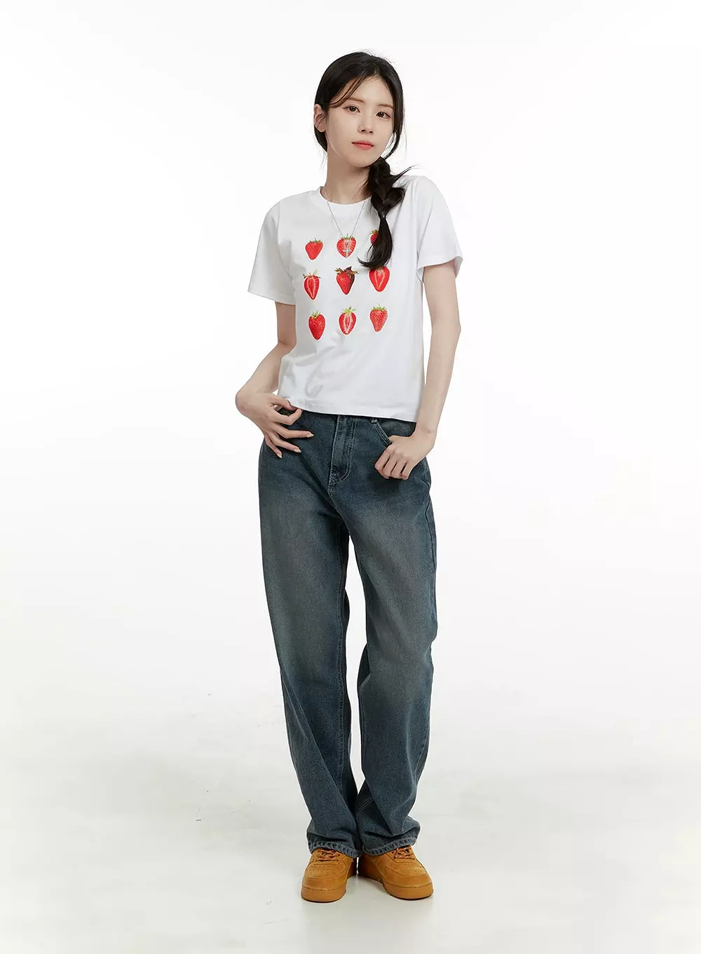 Strawberry Graphic Cotton Tee OA405