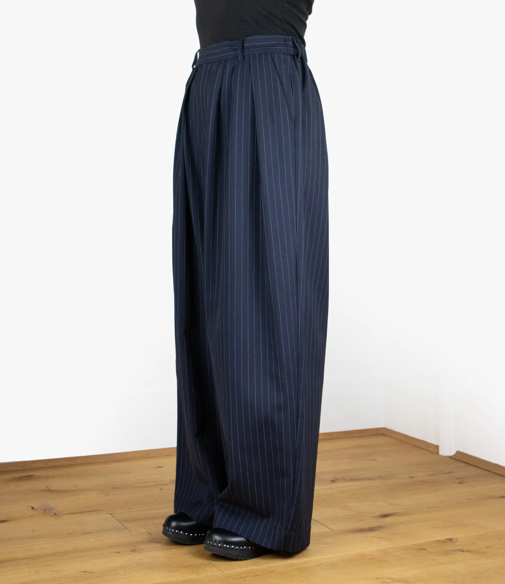 Tack Balloon Pants –Navy Gabardine