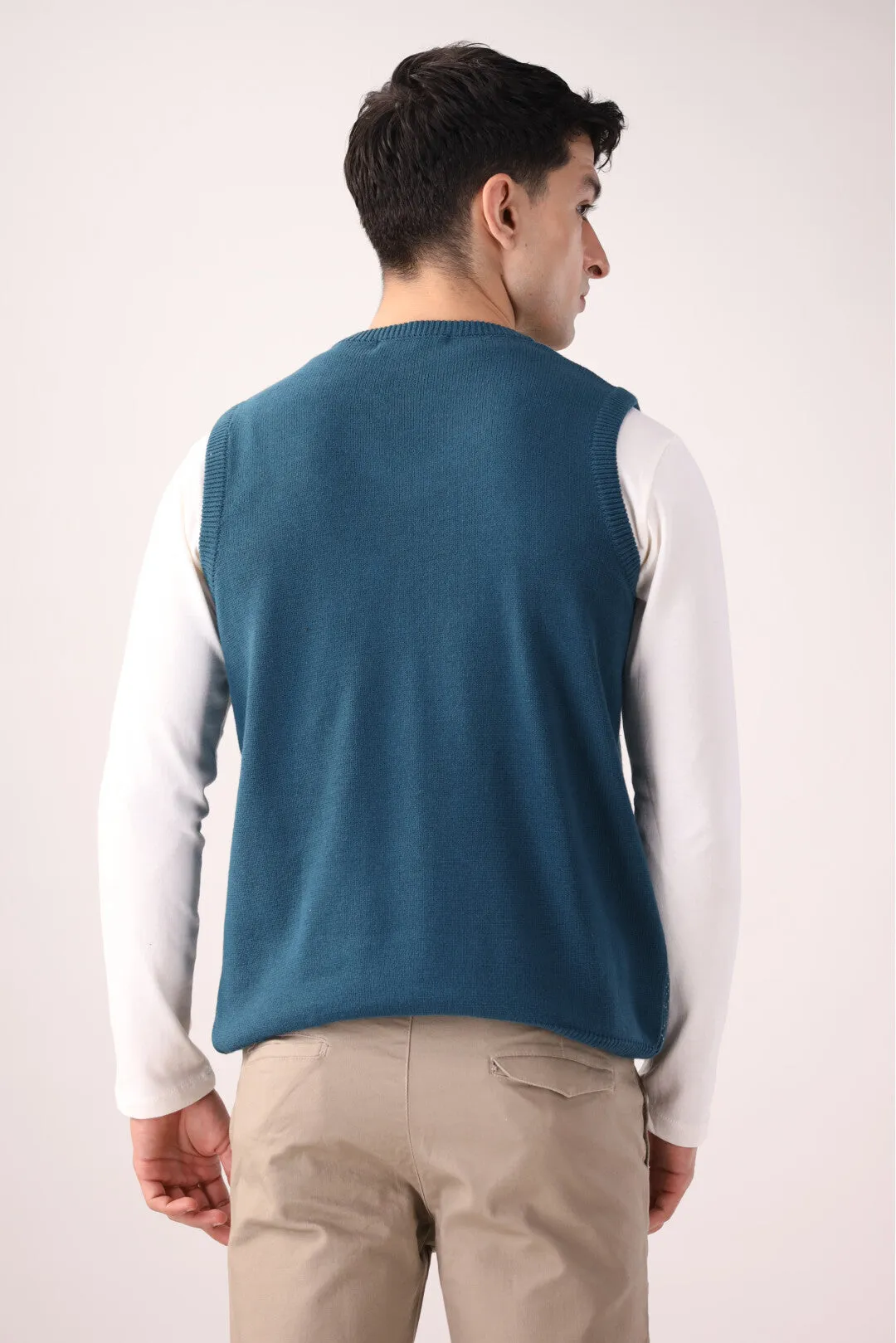 Teal Textured Knit Sweater