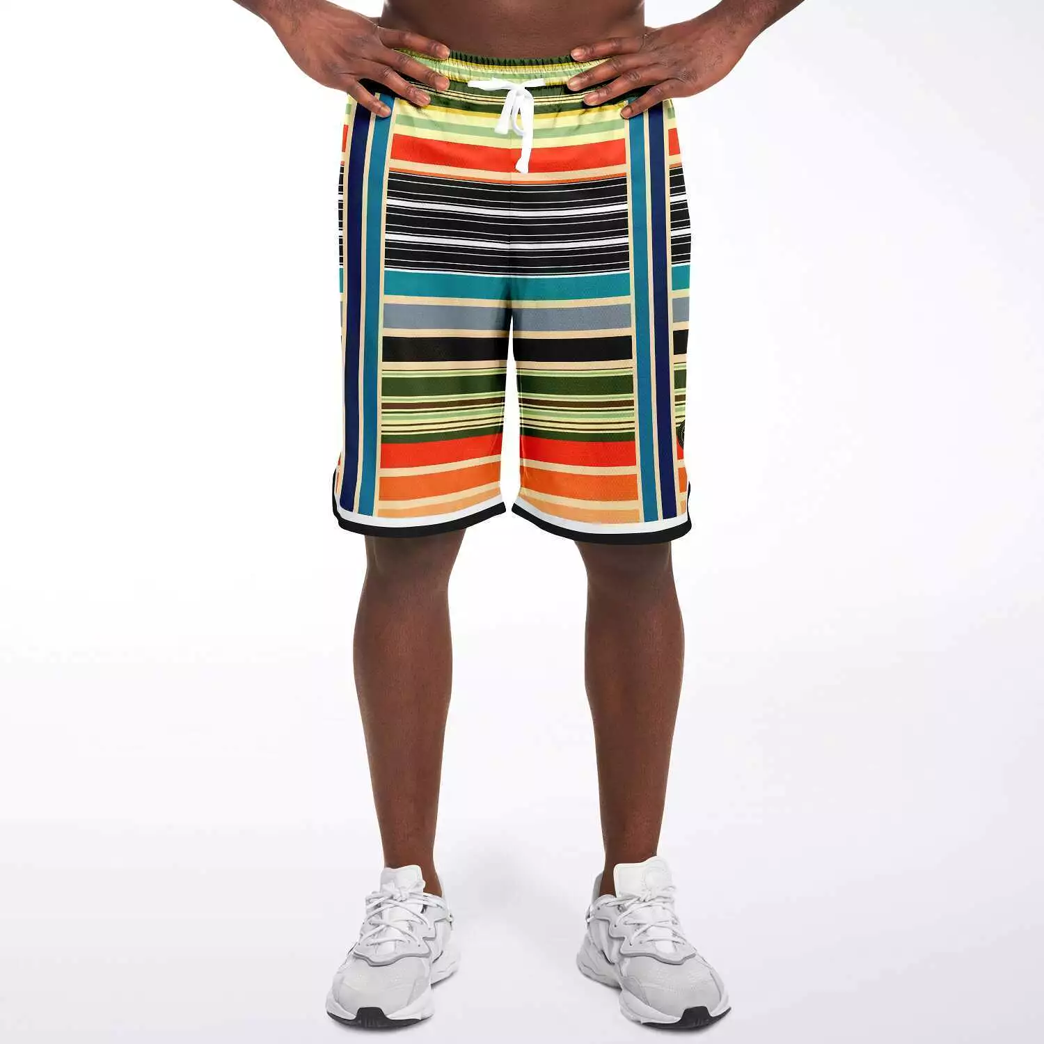 Tequila Sunrise Striped Basketball Shorts