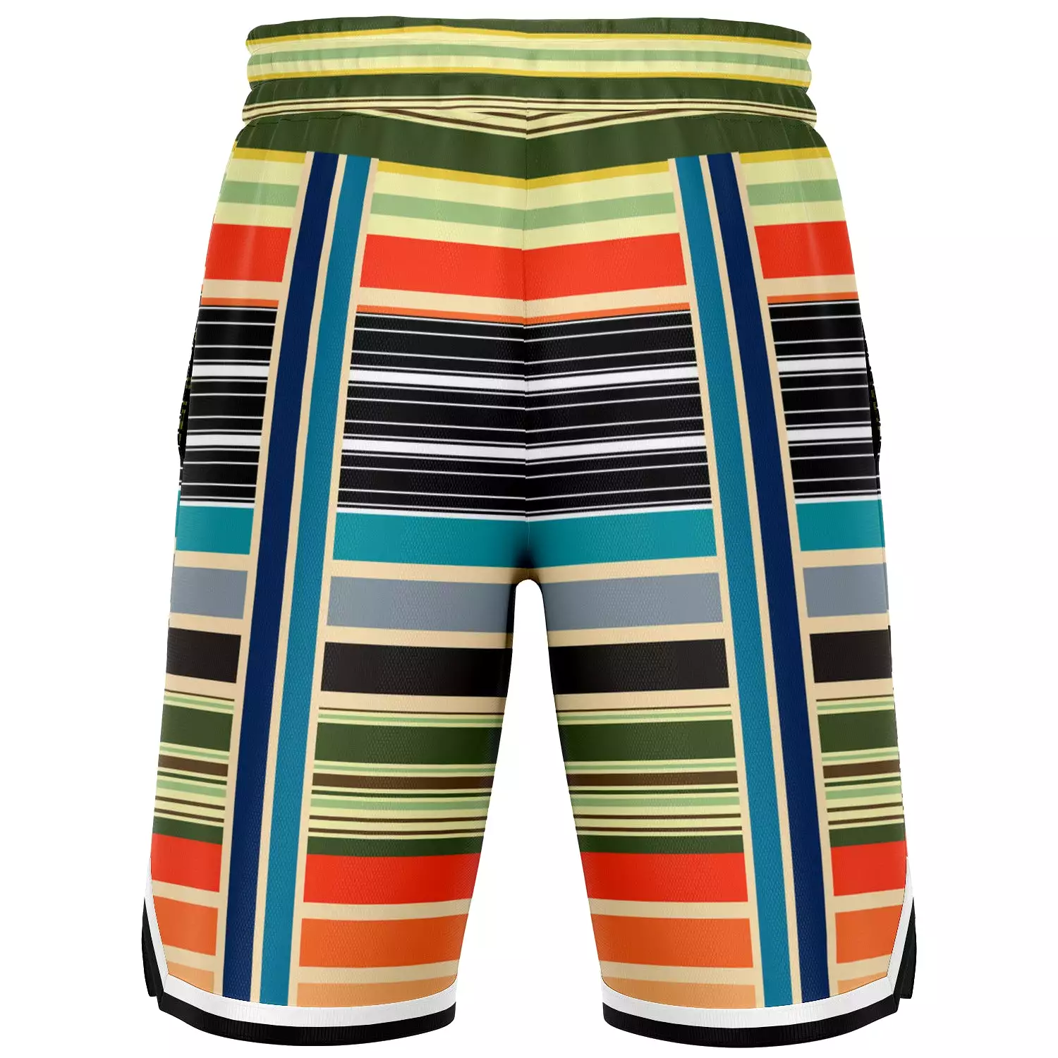 Tequila Sunrise Striped Basketball Shorts