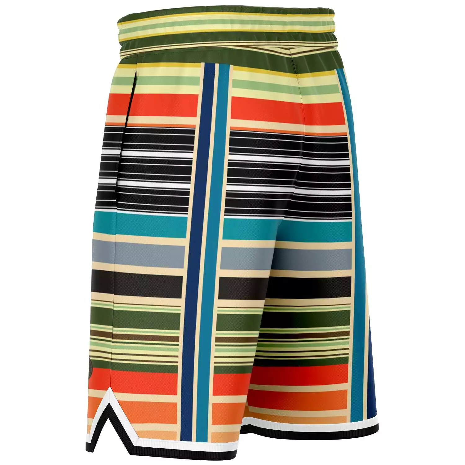 Tequila Sunrise Striped Basketball Shorts