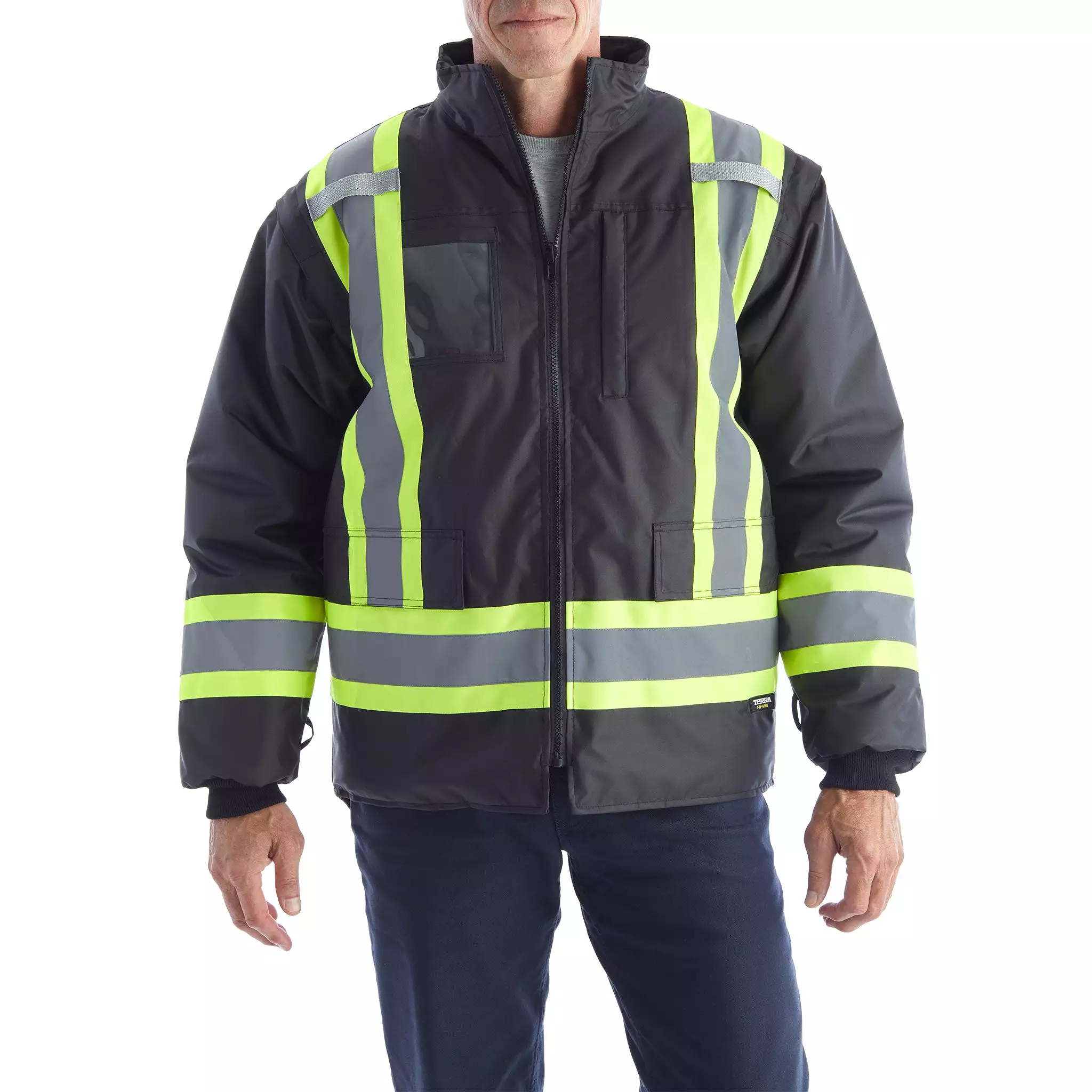 Terra Hi-Vis 7 in 1 System Winter Work Jacket 116501 - Black