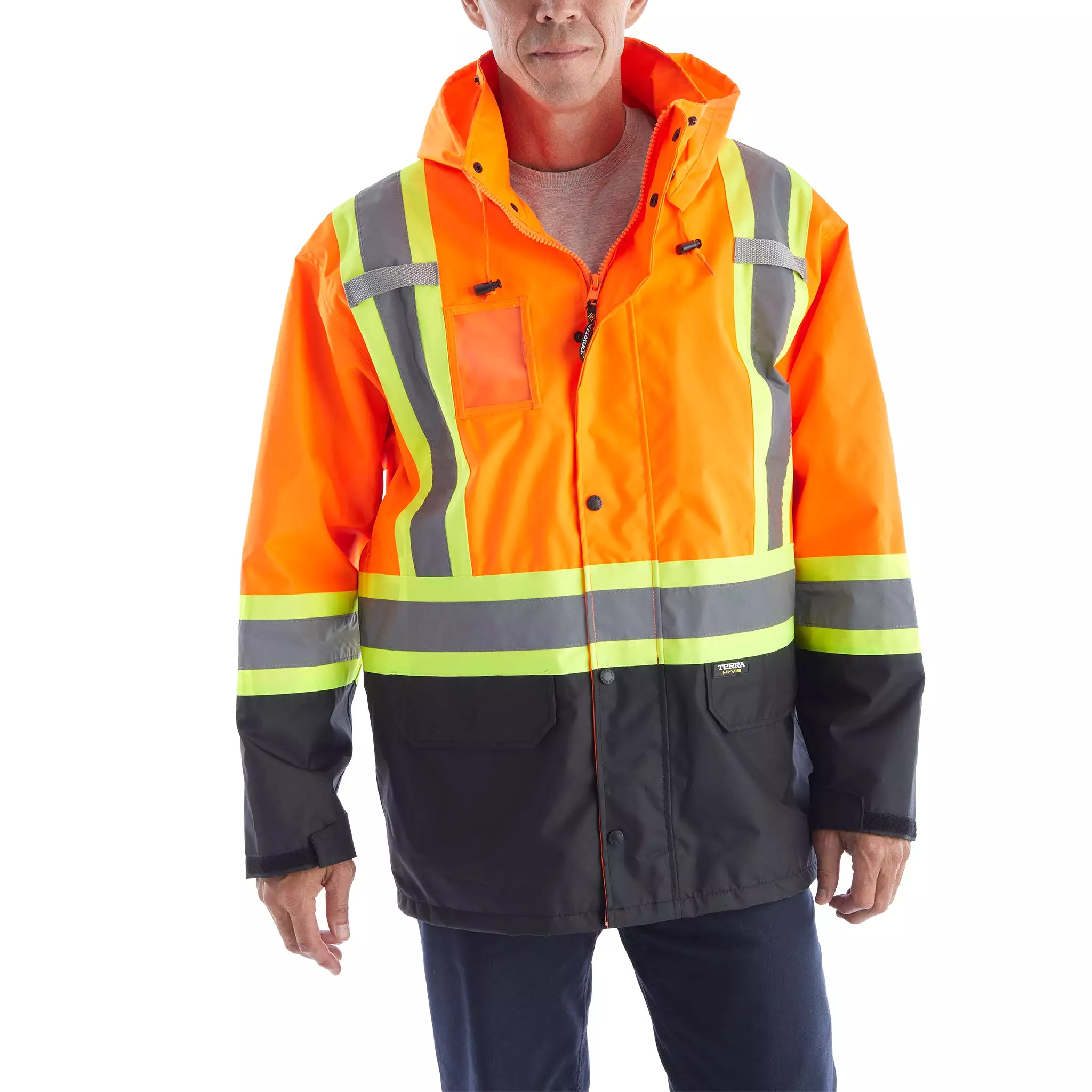 Terra Hi-Vis Rain Work Jacket 116520JOR - Orange