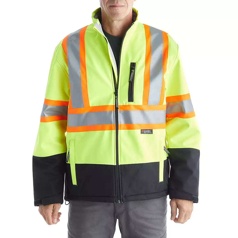 Terra Hi Vis Softshell Work Jacket 116516YL - Yellow