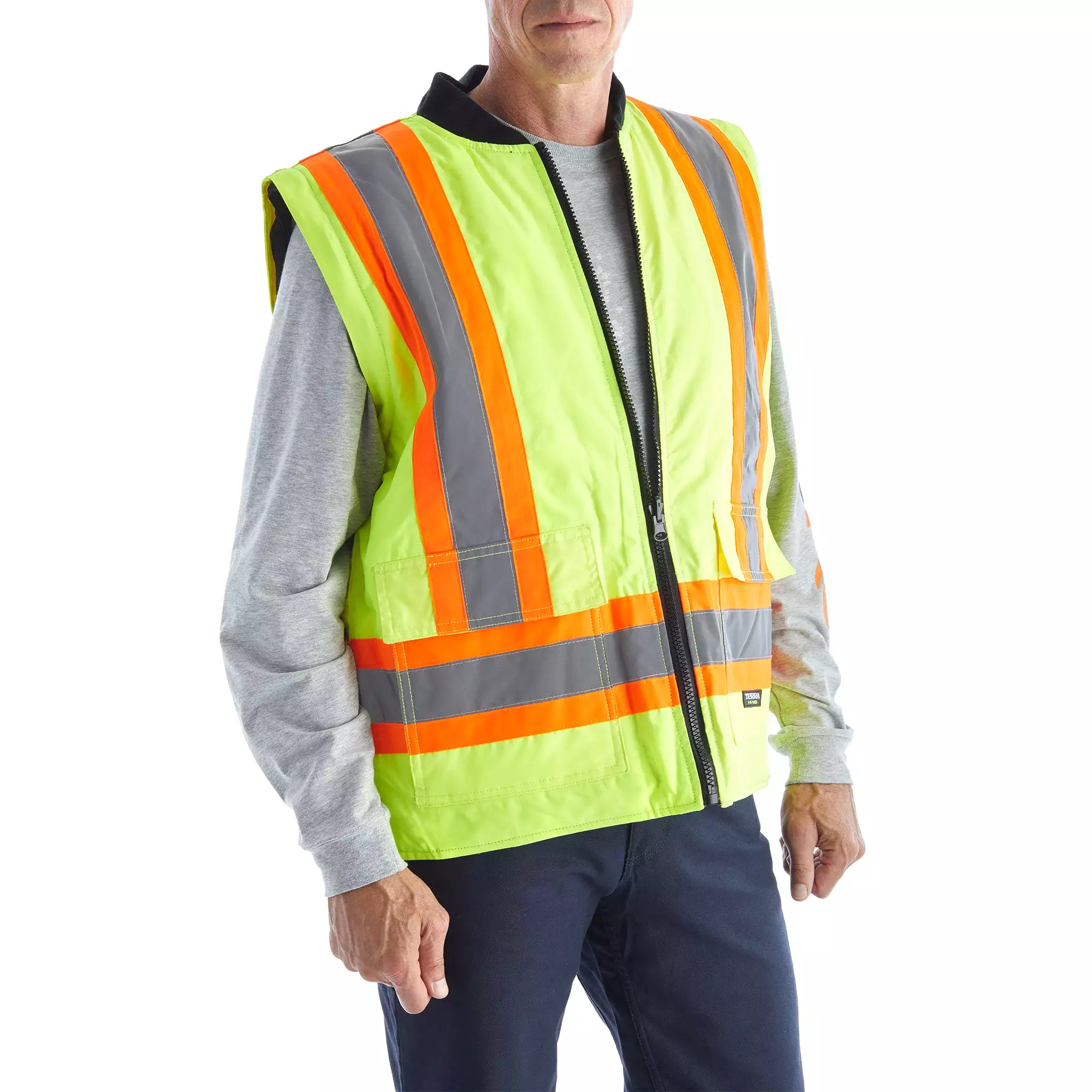 Terra Men's Hi-Vis 6 in 1 System Work Bomber Jacket 116562 - Yellow