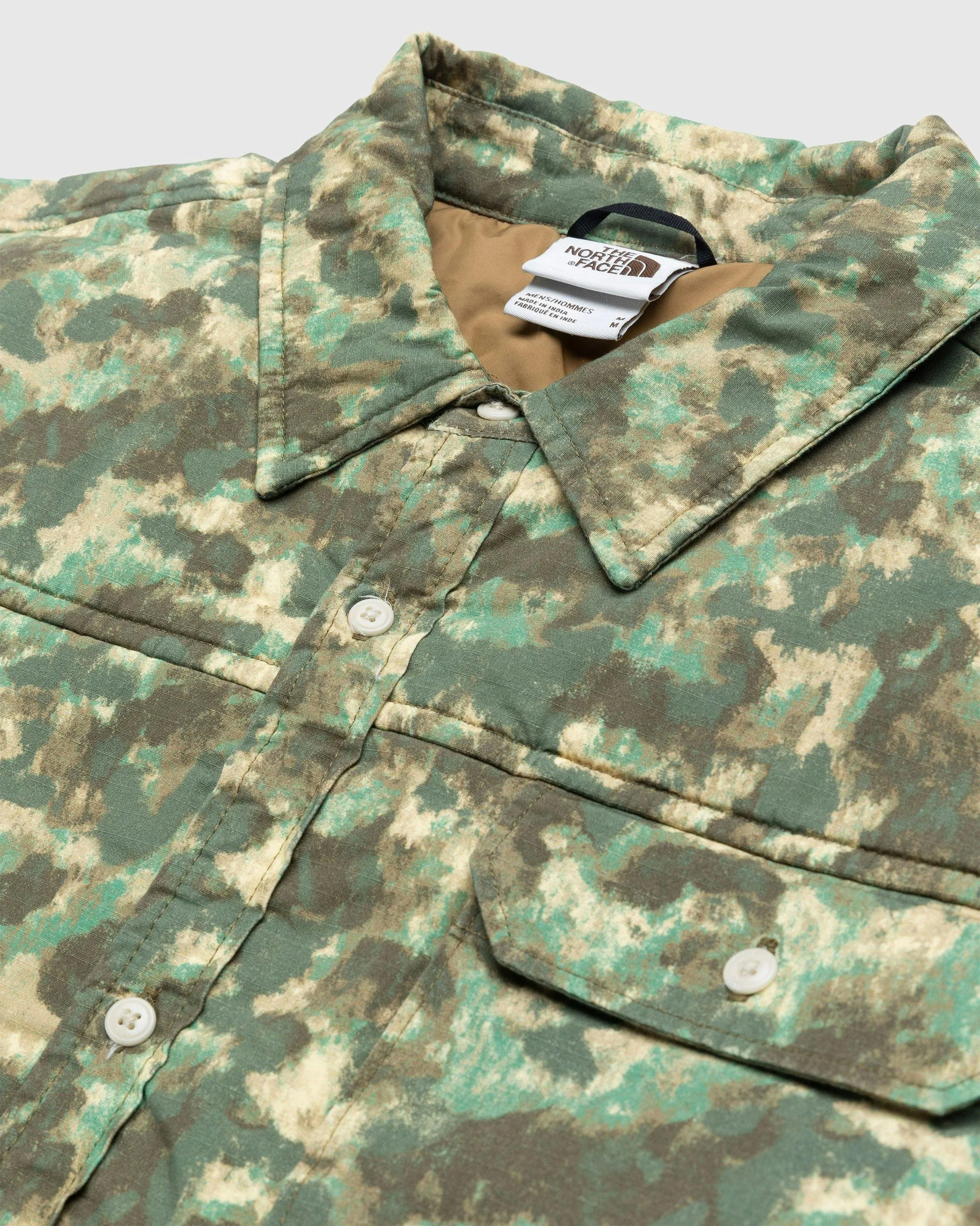 The North Face – M66 Stuffed Shirt Jacket Military Olive/Stippled Camo Print | Highsnobiety Shop