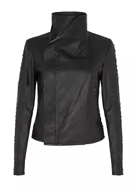 The Paddington Drape Jacket Black Leather