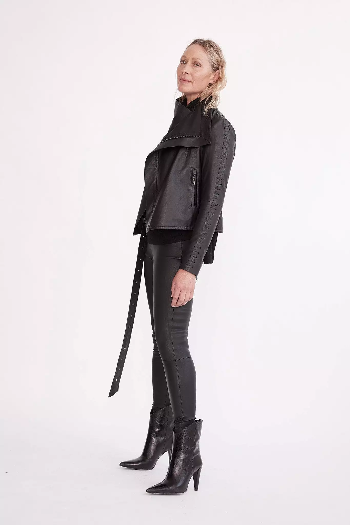 The Paddington Drape Jacket Black Leather