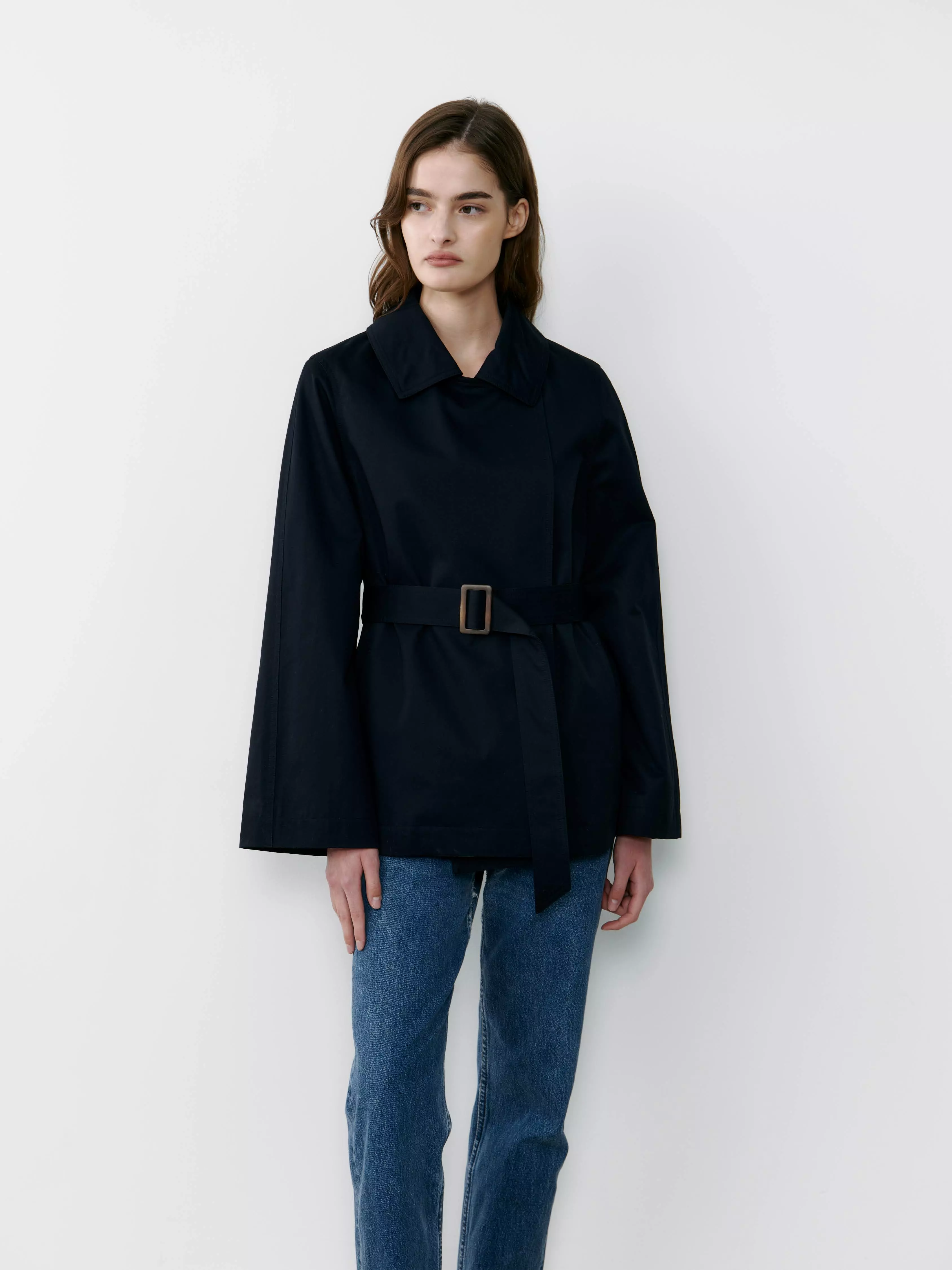 THE TAILORED TRENCH JACKET- NAVY