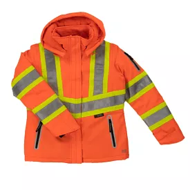 Tough Duck Women's Hi Vis Insulated Flex Safety Work Jacket SJ41 - ORANGE