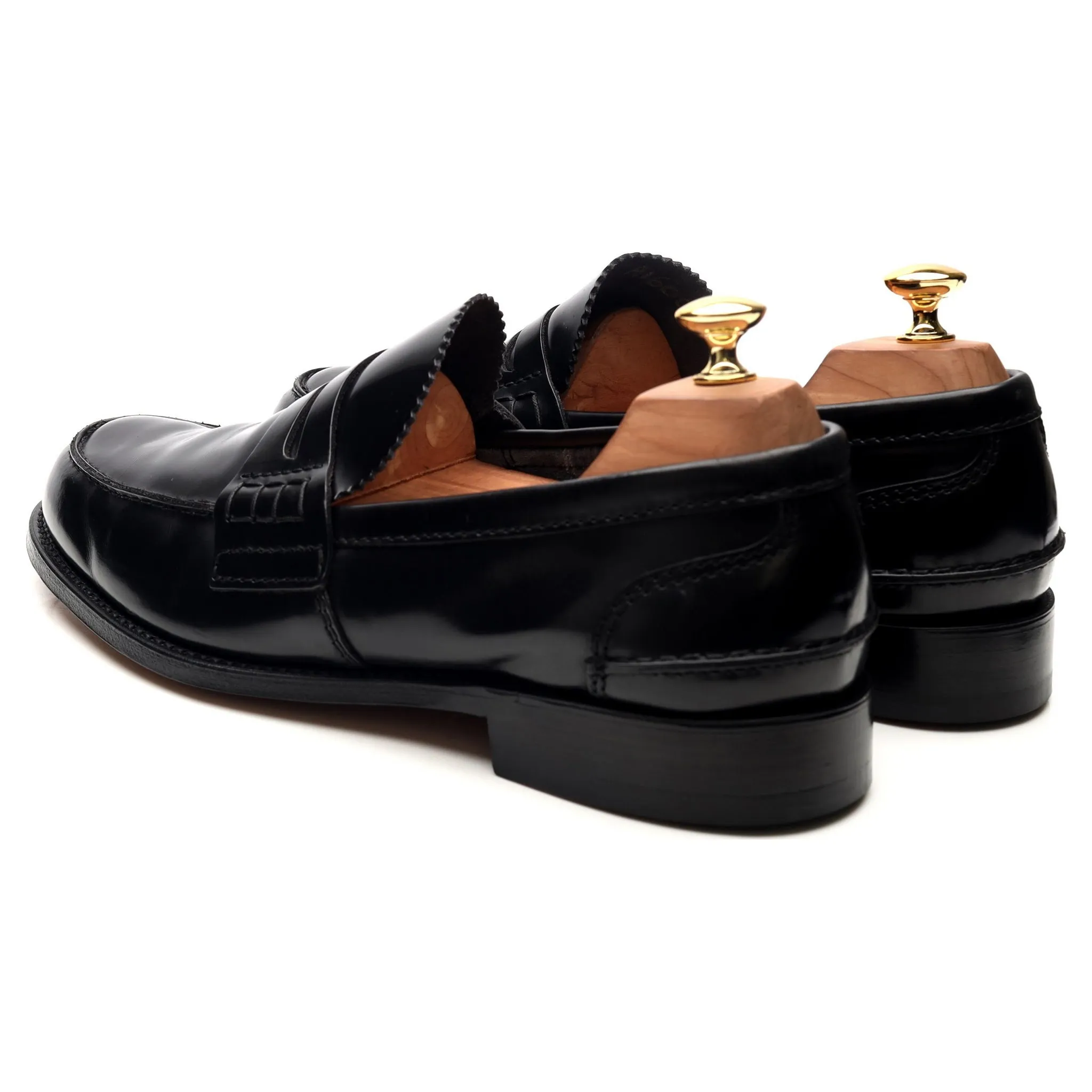 'Tunbridge' Black Leather Loafers UK 10.5 G