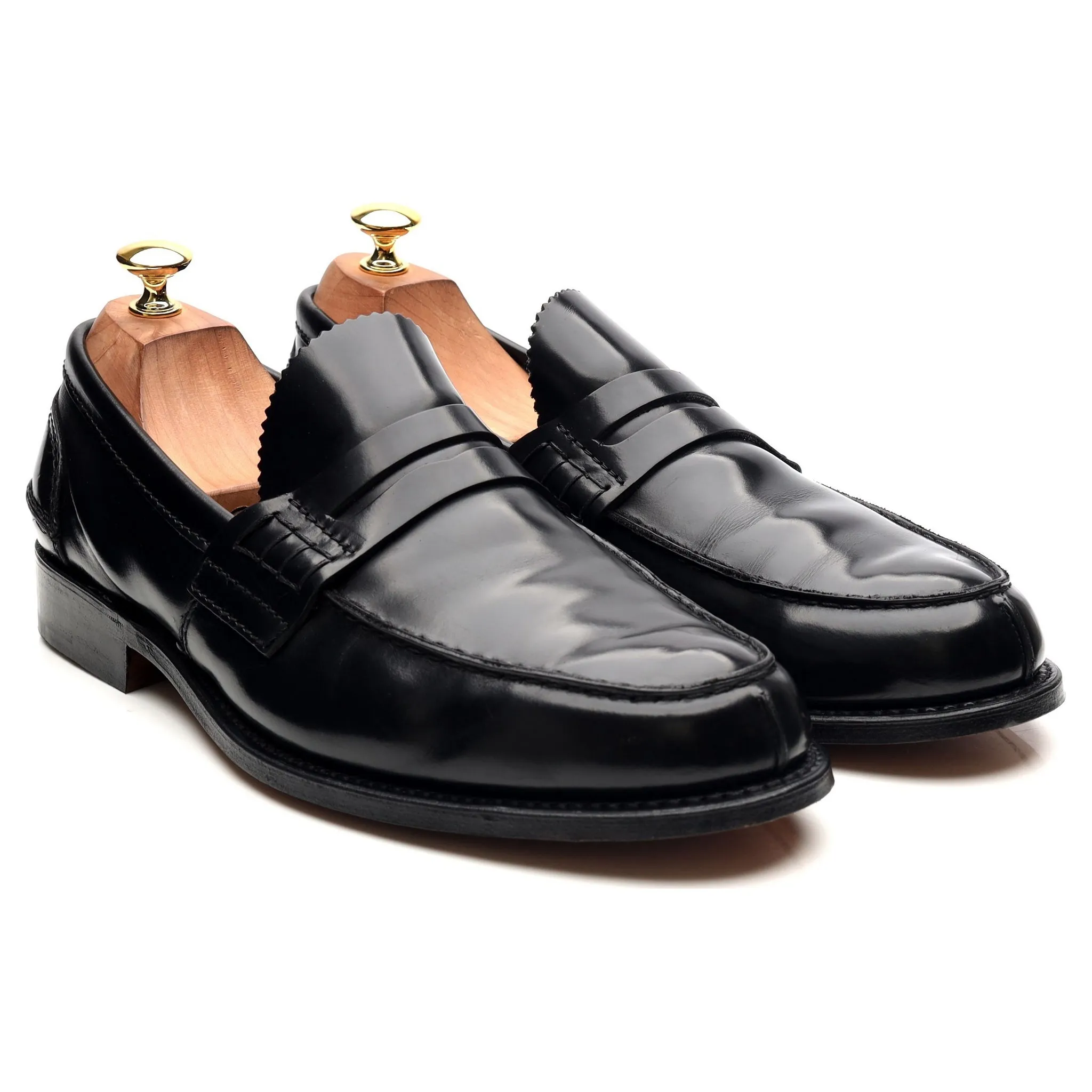 'Tunbridge' Black Leather Loafers UK 10.5 G