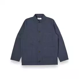 Universal Works Coverall Jacket Nearly Pinstripe 30707 navy