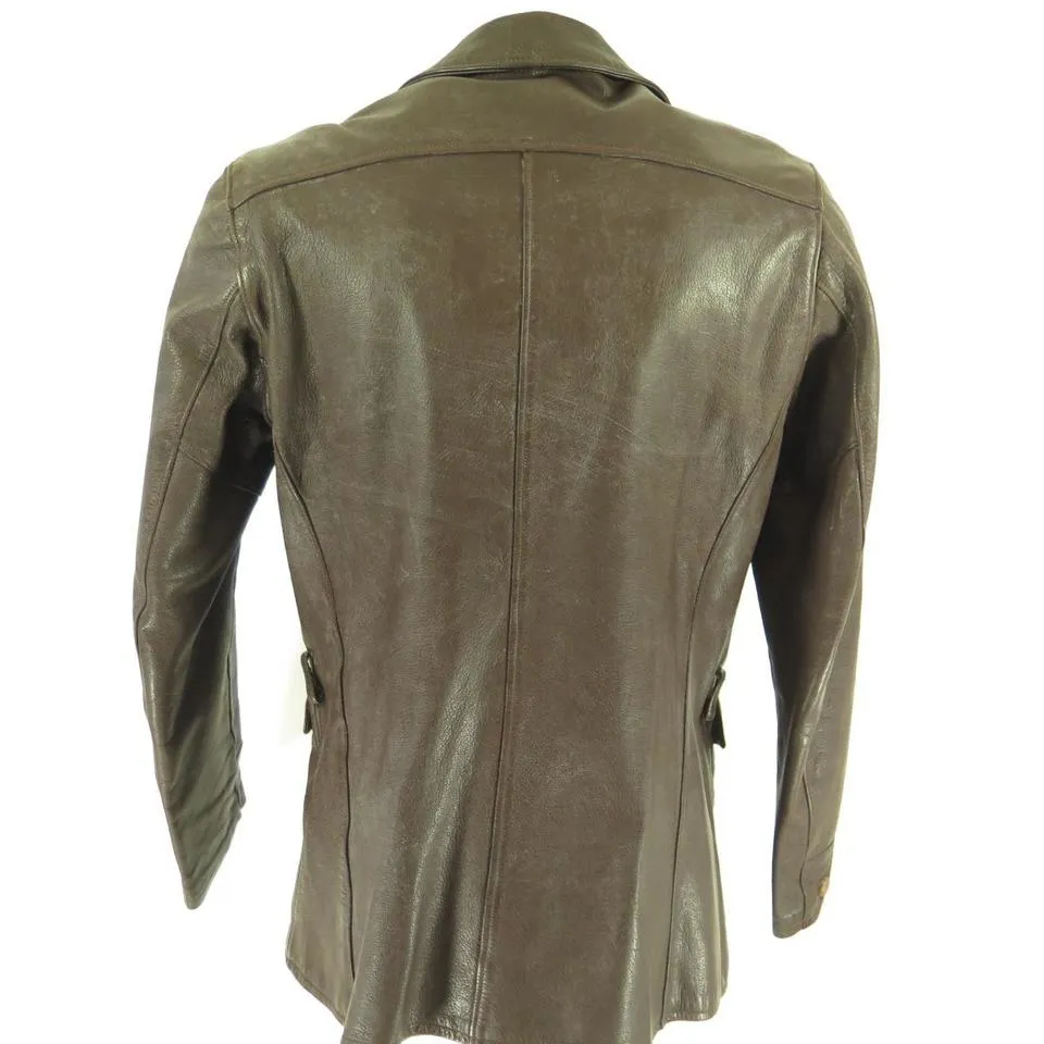 Vintage 50s California Leather Jacket Men L Goatskin Soft Rockabilly USA Made