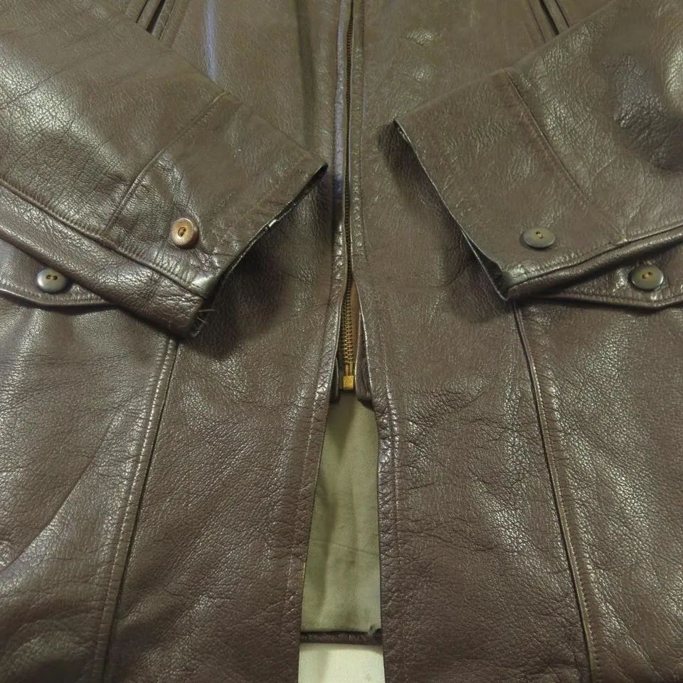 Vintage 50s California Leather Jacket Men L Goatskin Soft Rockabilly USA Made