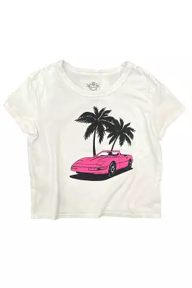 White Barbie Car Tee