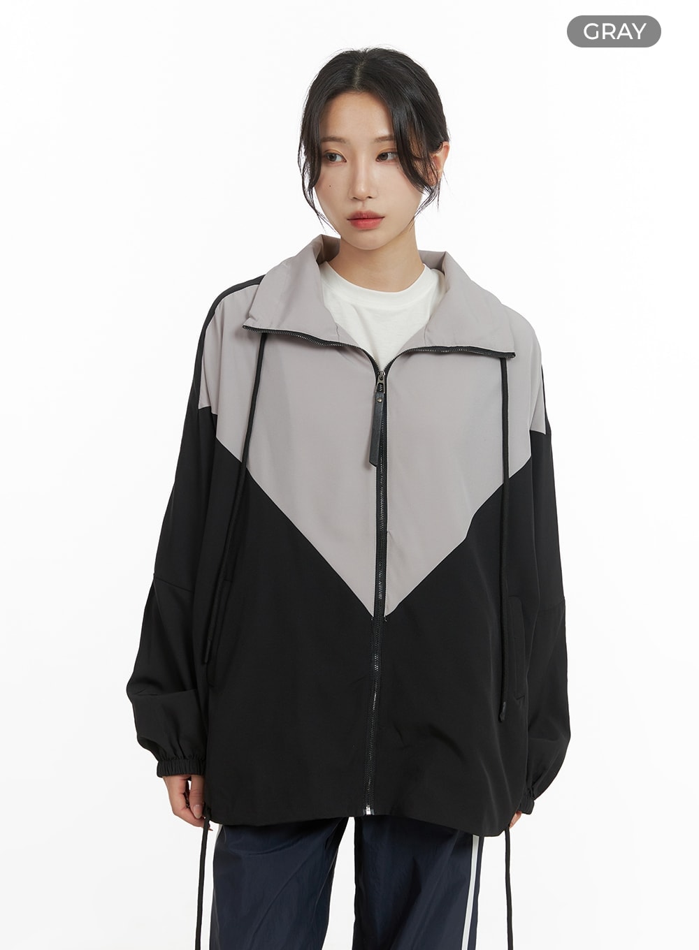 Zip-Up Color Block Jacket CM426