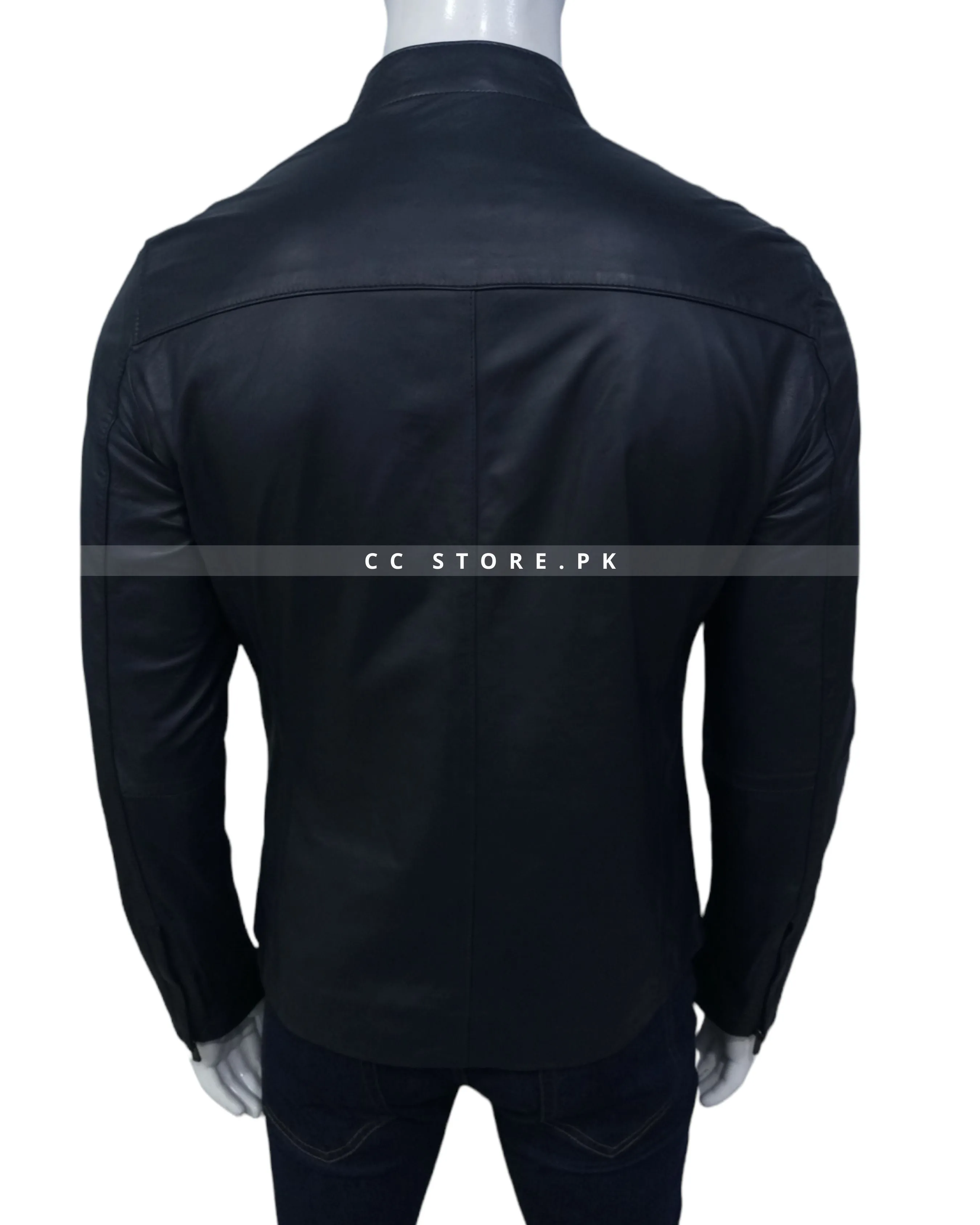 ZR Slim Fit Real Leather Dark Navy Blue Jacket