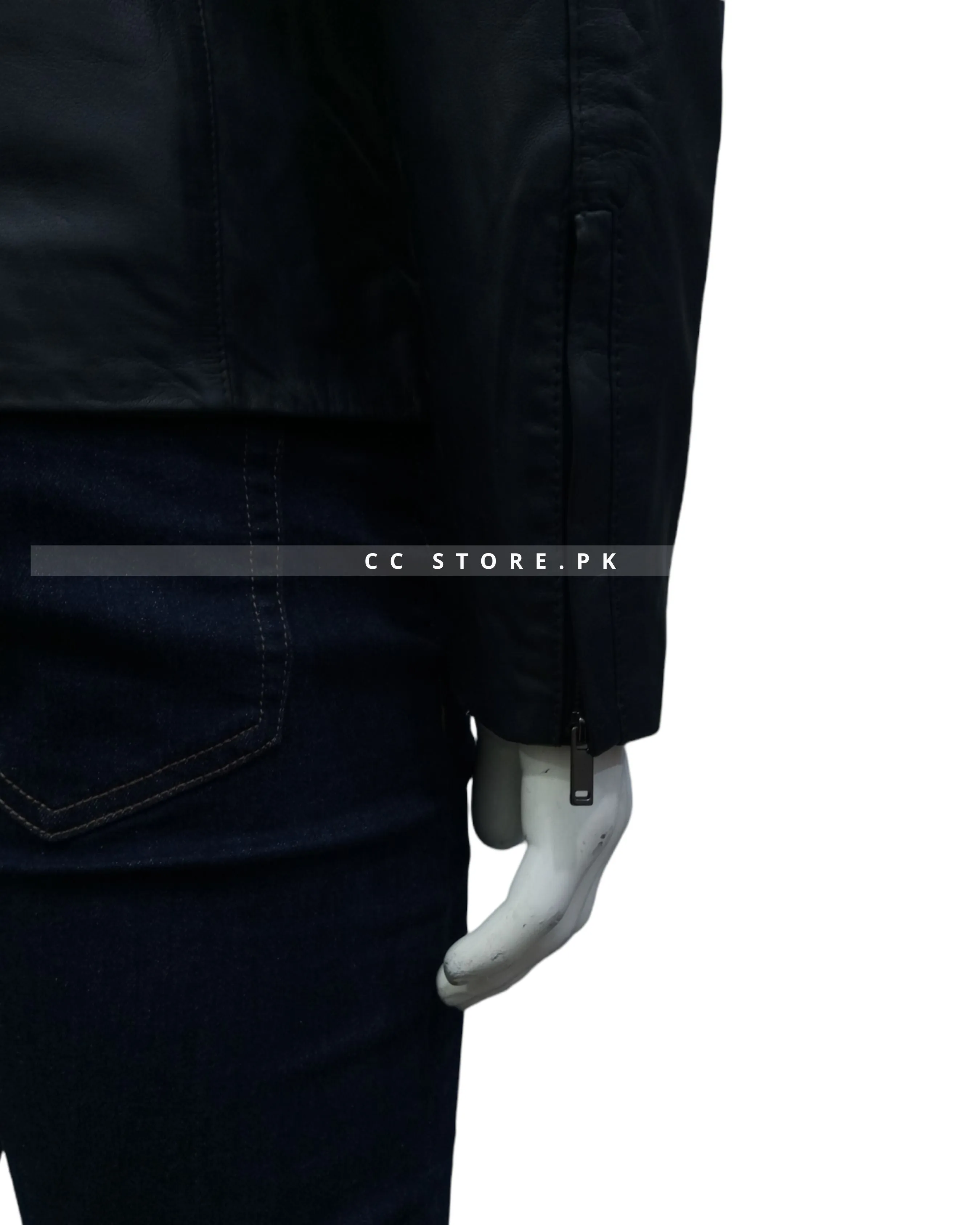 ZR Slim Fit Real Leather Dark Navy Blue Jacket